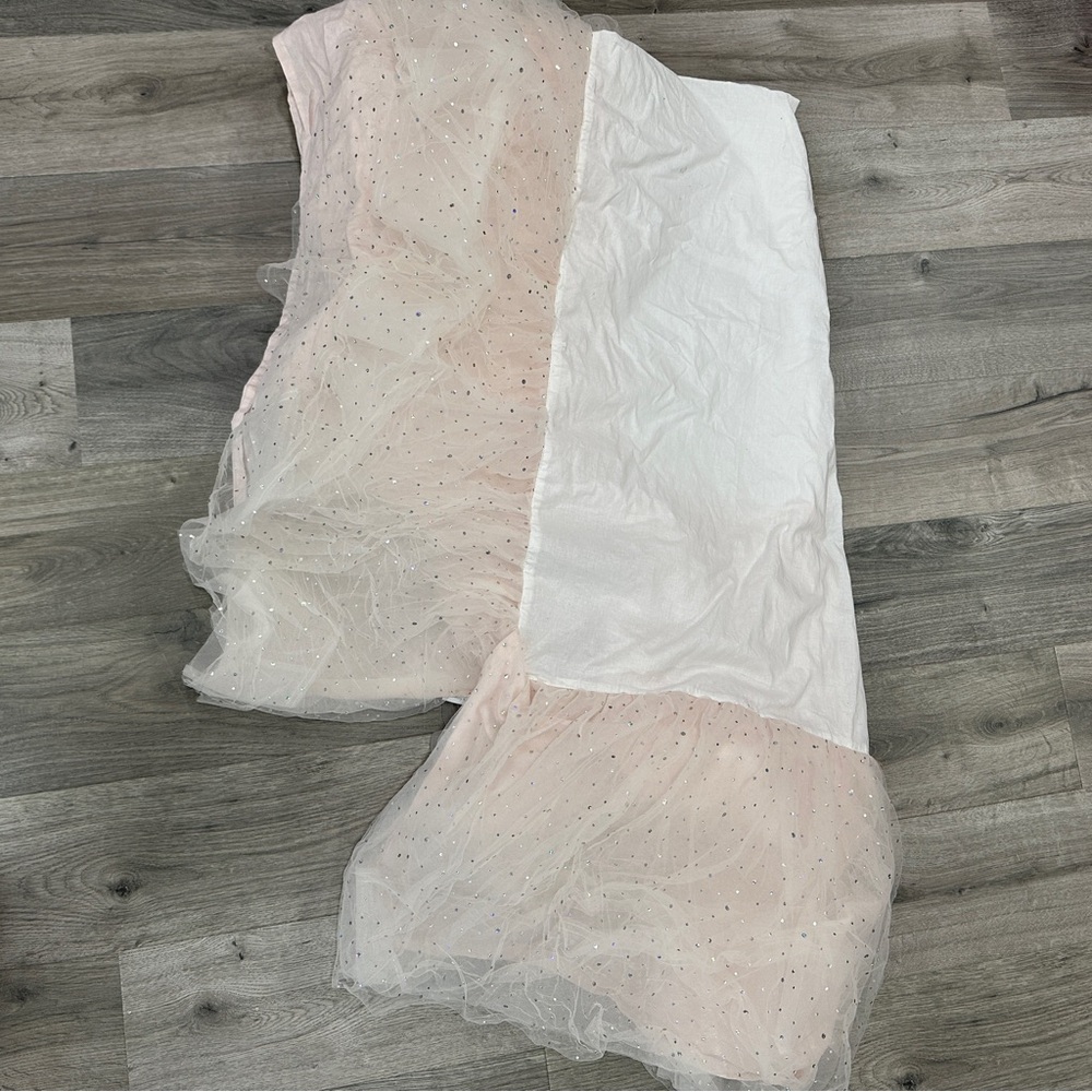 Pottery Barn Kids Pink Sparkle Tulle Crib Skirt